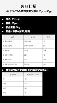 Amazon | 【耐水タイプ・水溶性塗料対応】高輝度・蓄光顔料